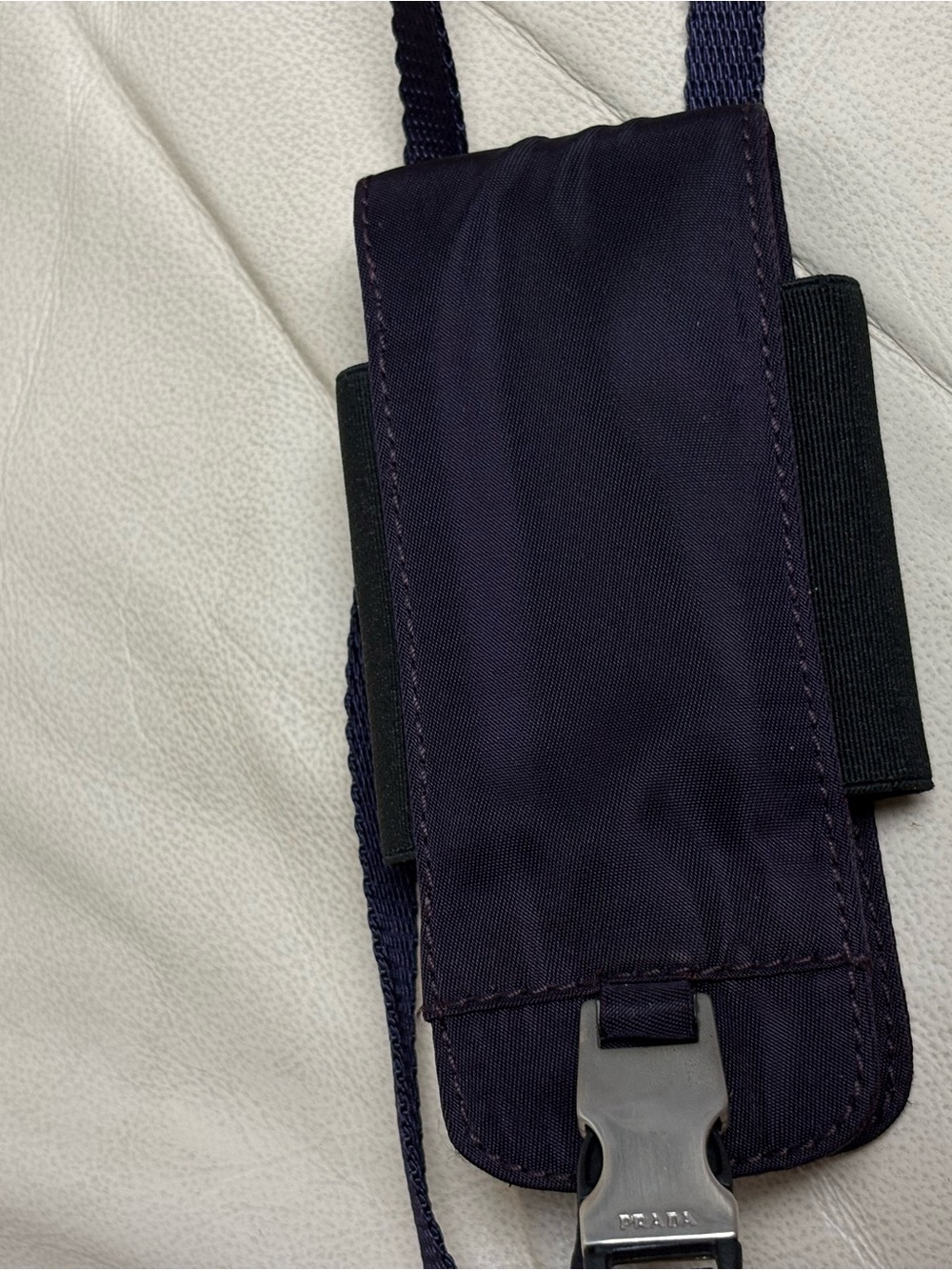 VTG PRADA Purple Phone Holder w/ Removable Lanyard Triangle Logo - Picture 12 of 15